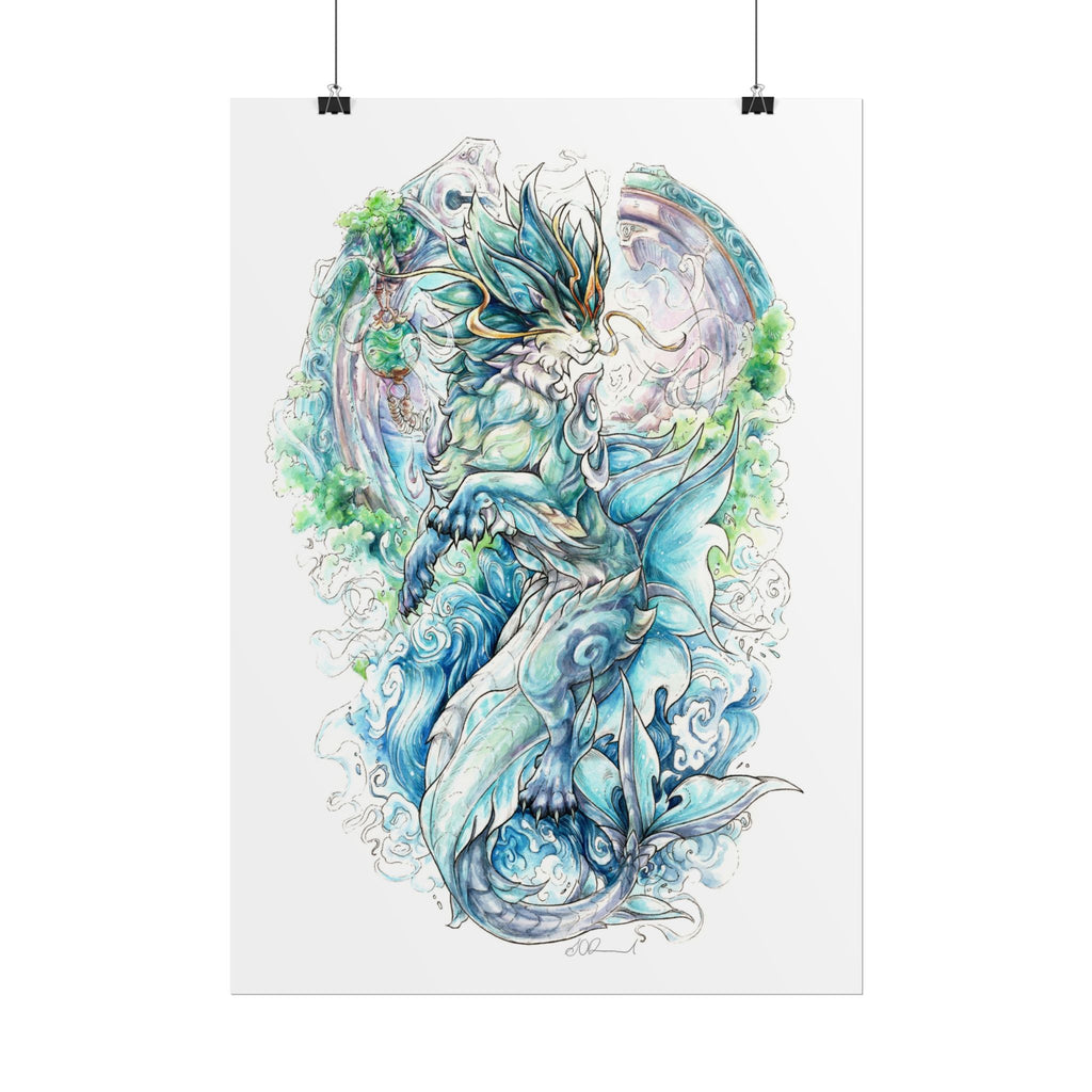 Cat Dragon Poster Print
