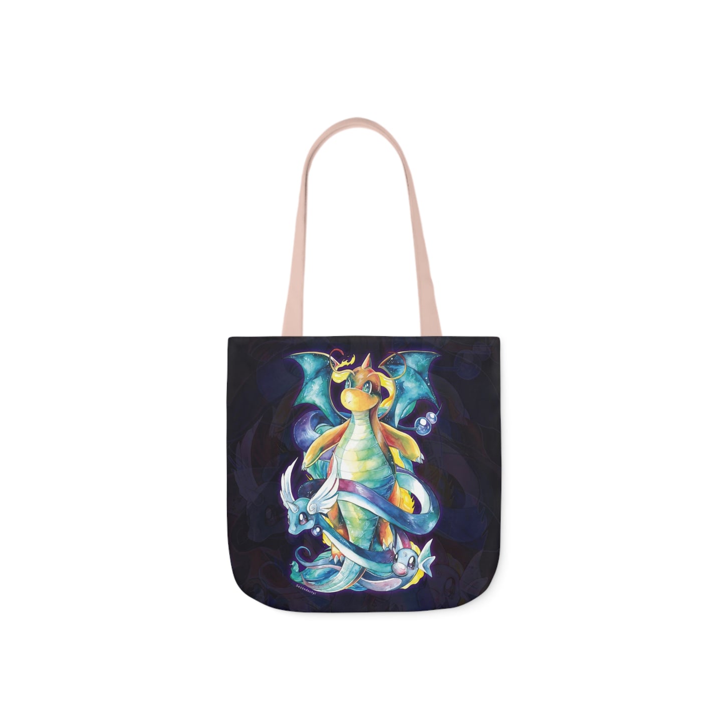 Canvas Tote Bag, 5-Color Straps - Dragons