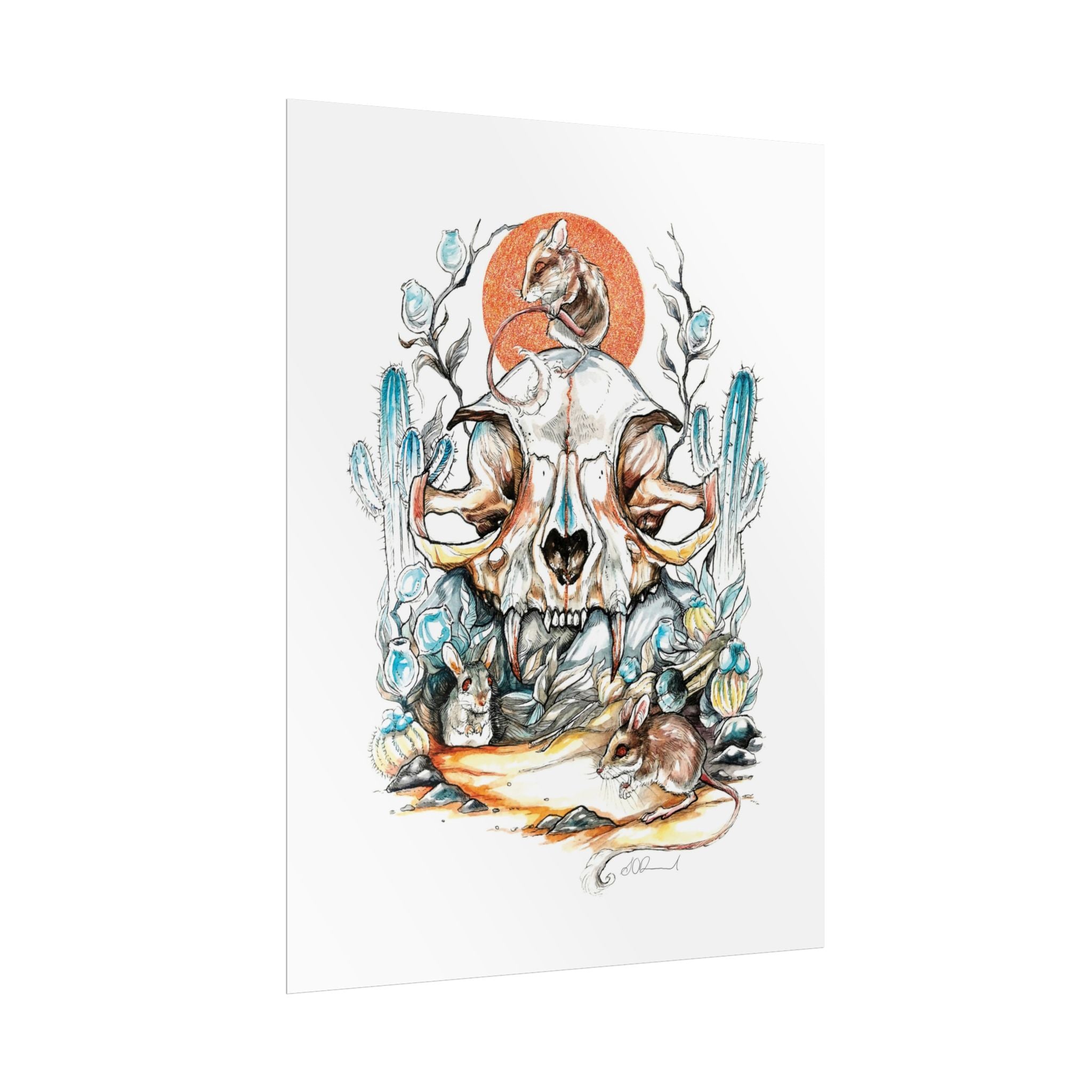 Cat Skull Poster Print