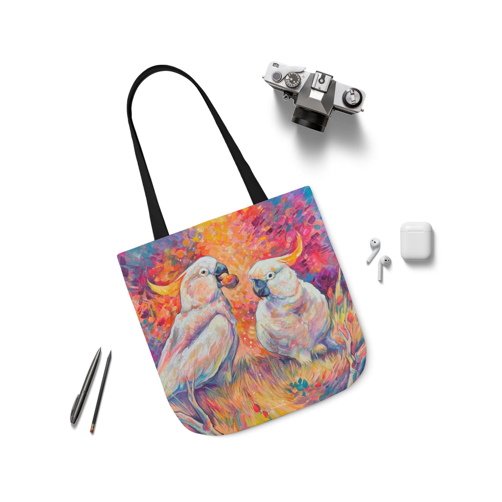 Tote Bag, 5-Color Straps - Cockatoos