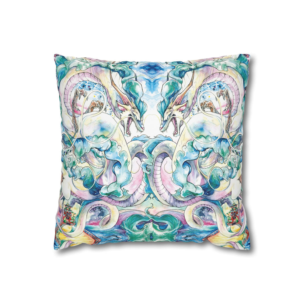 Square Poly Canvas Pillowcase - Spirit of the River
