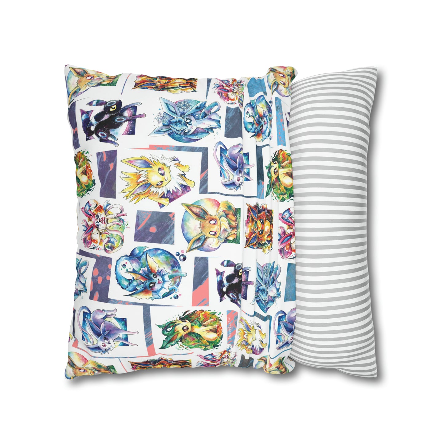 Square Poly Canvas Pillowcase - Foxes