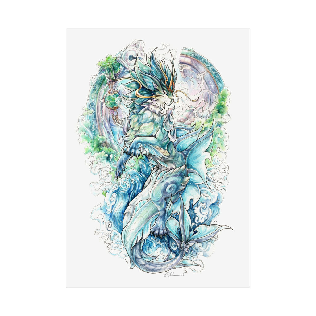 Cat Dragon Poster Print