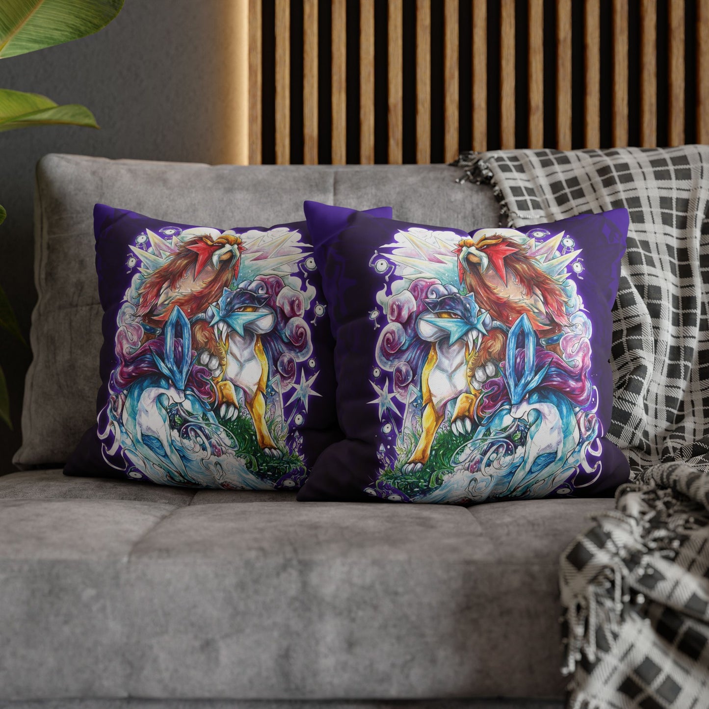 Square Poly Canvas Pillowcase - Legendary Beasts