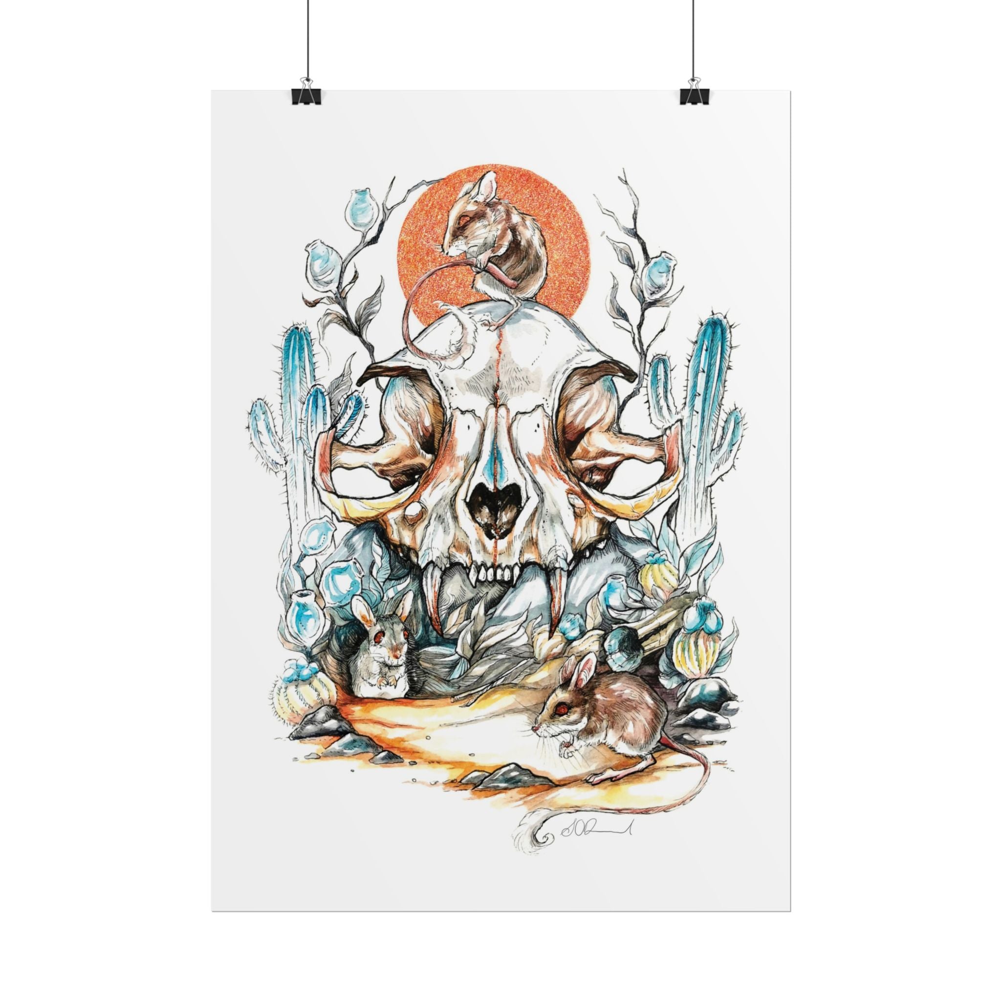 Cat Skull Poster Print