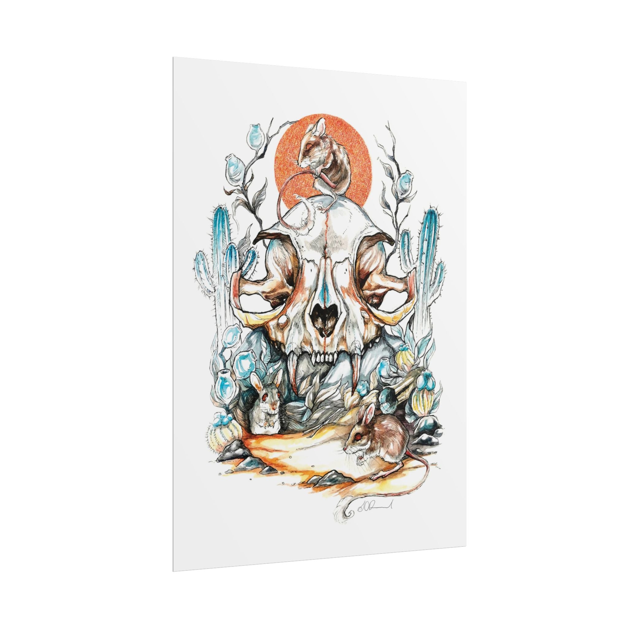 Cat Skull Poster Print