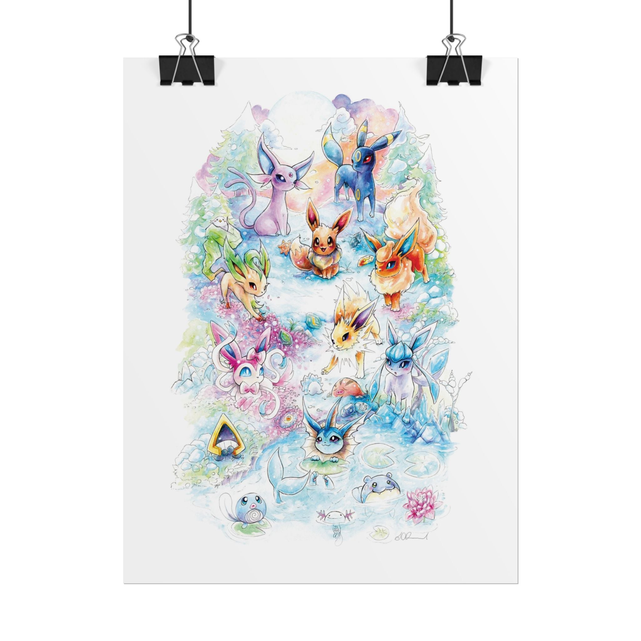 Fox Family Gathering Poster Print