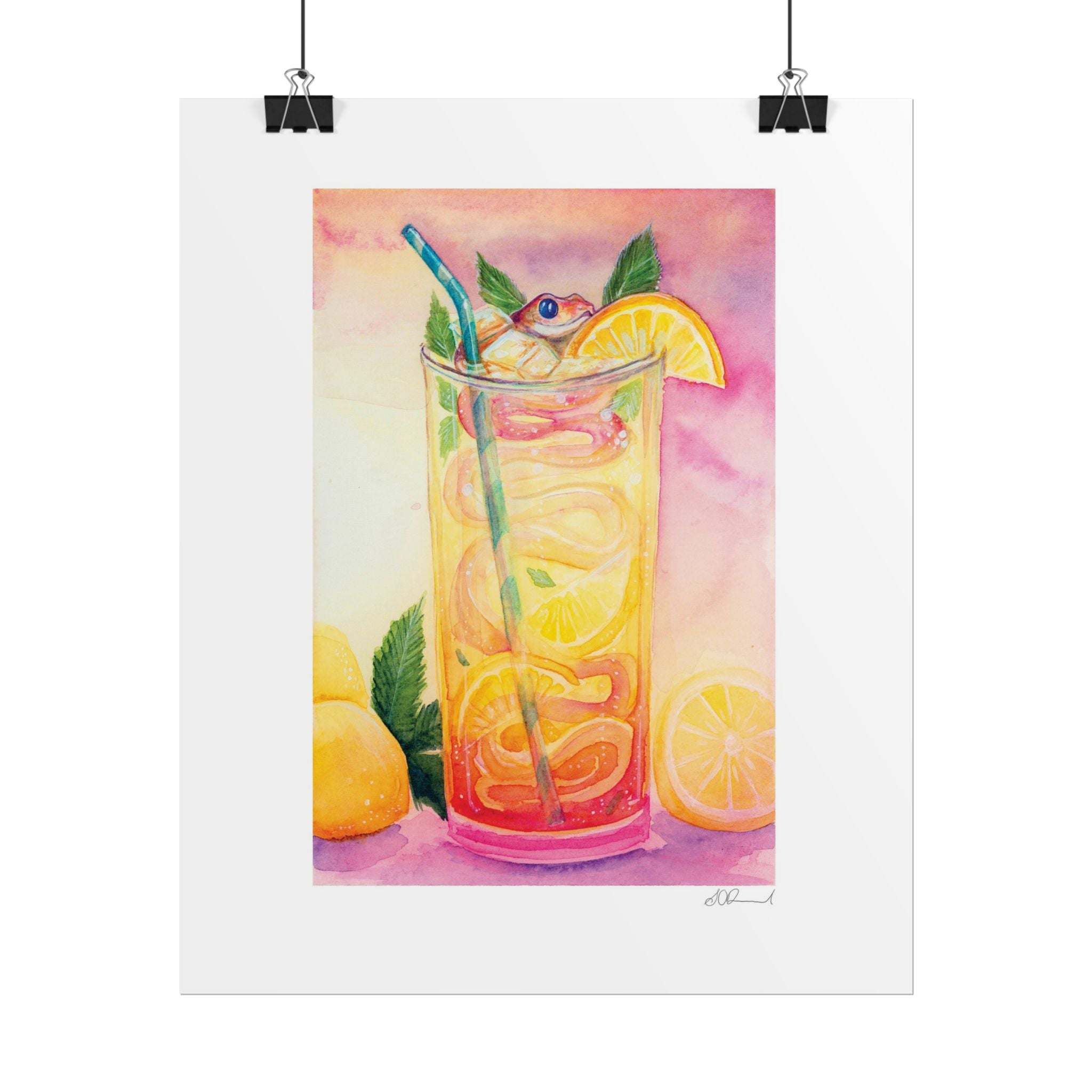 Lemon Iced Tea Snake Poster Print