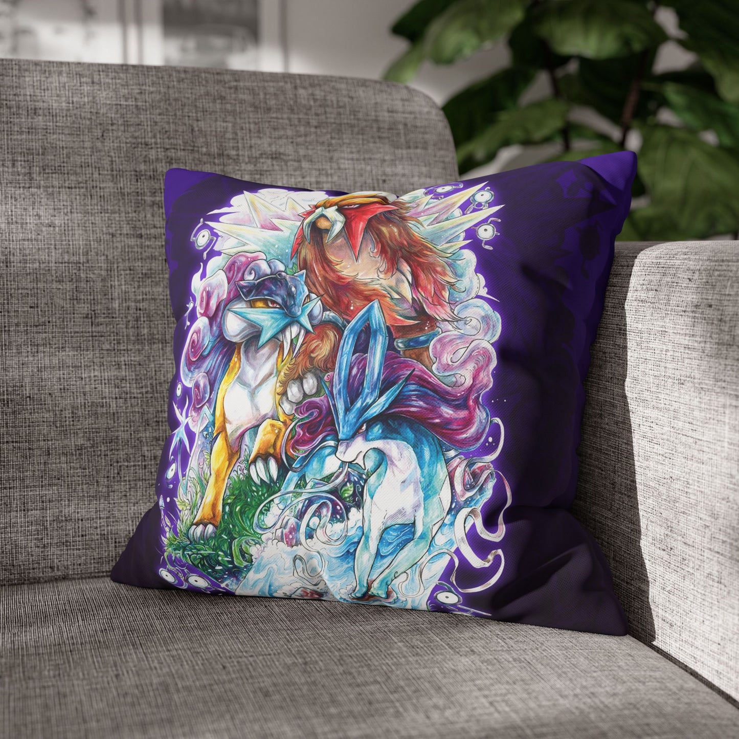 Square Poly Canvas Pillowcase - Legendary Beasts