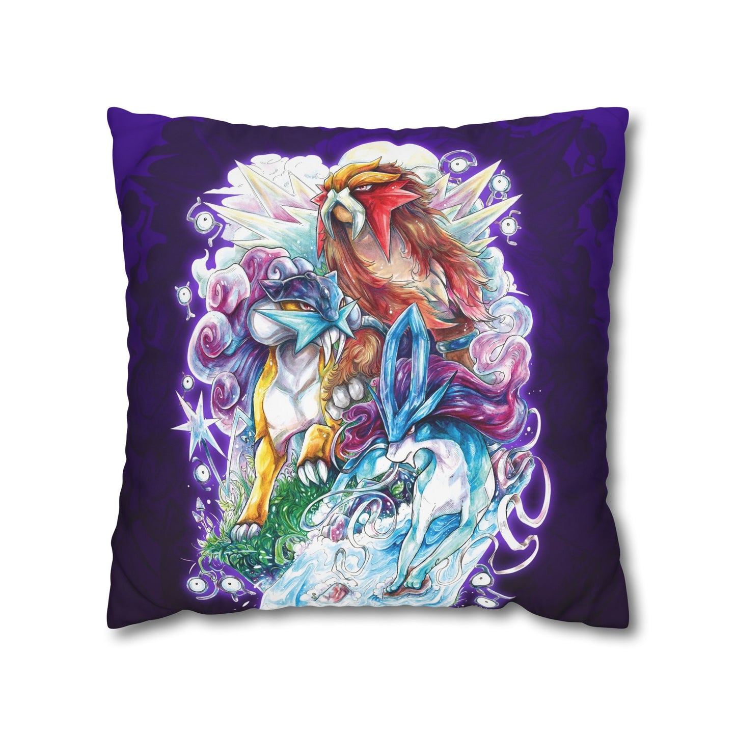 Square Poly Canvas Pillowcase - Legendary Beasts