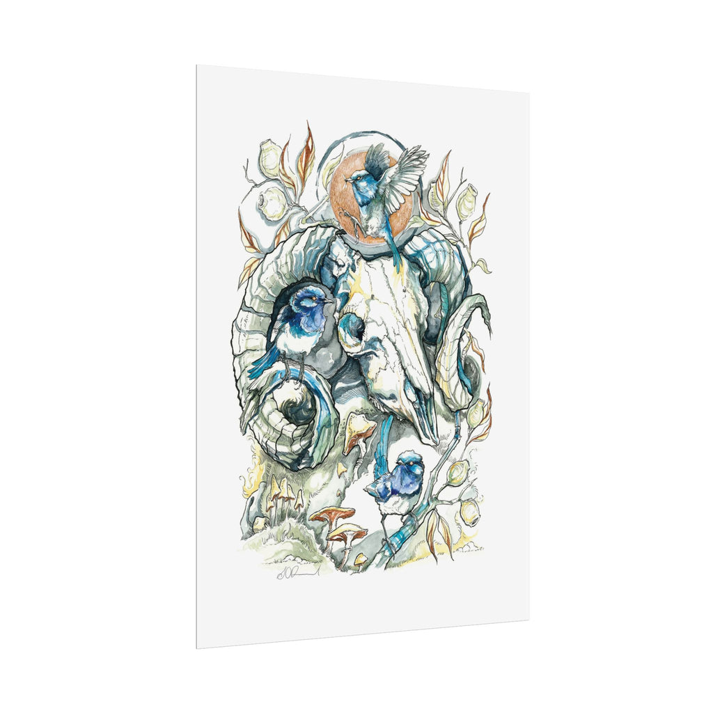Ram Skull Poster Print