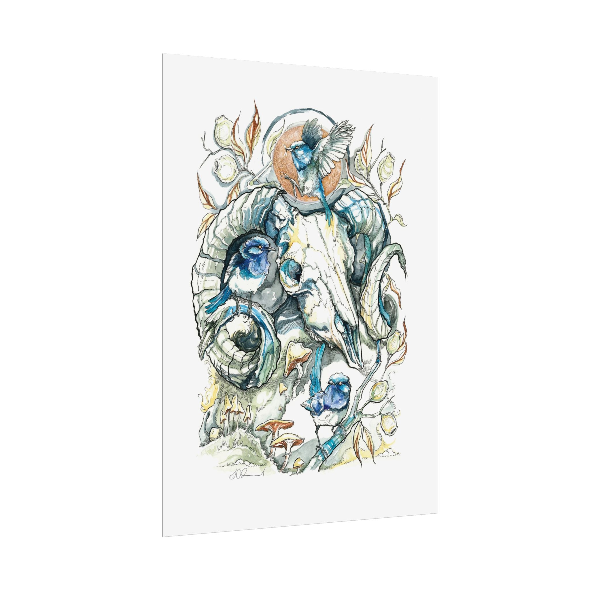 Ram Skull Poster Print