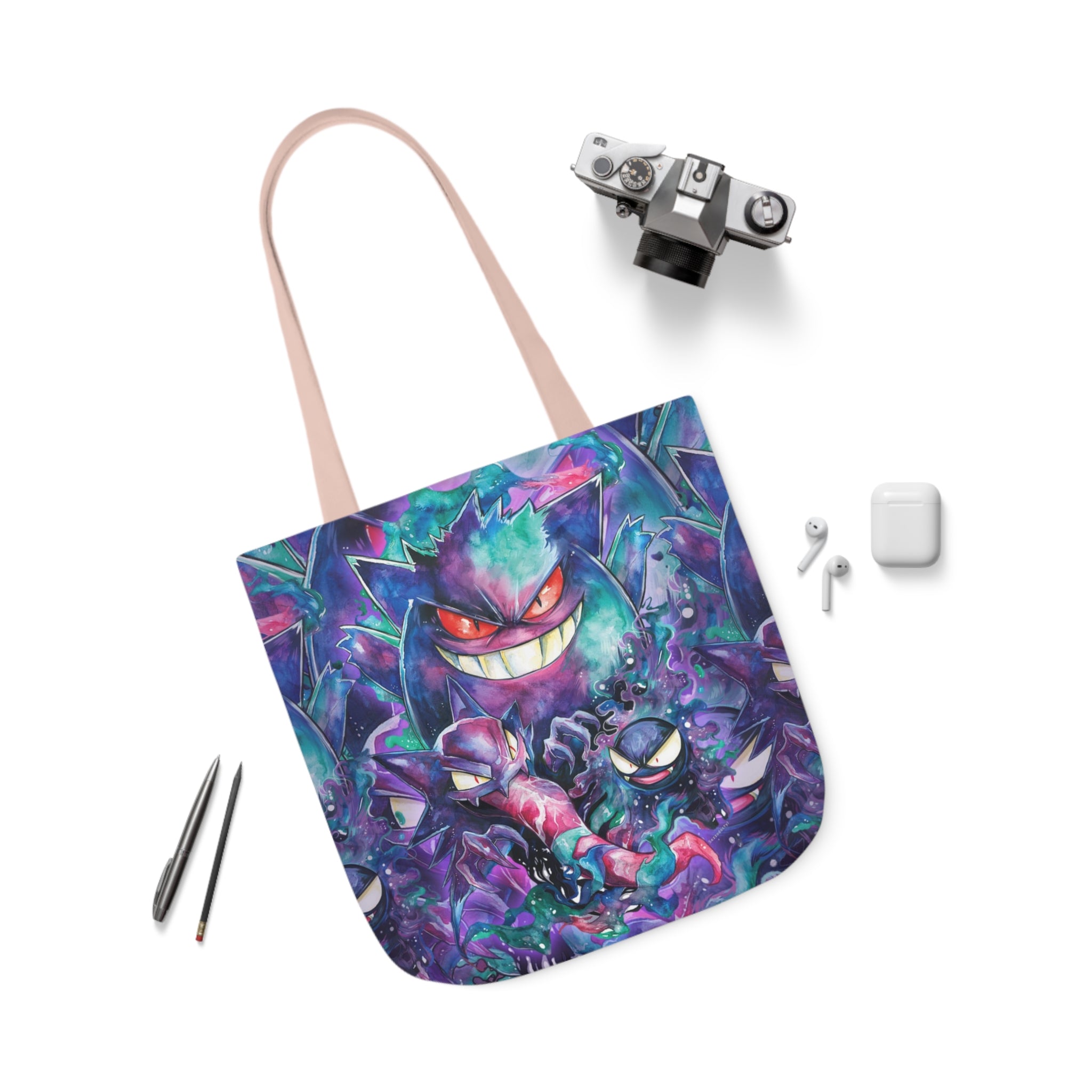Canvas Tote Bag, 5-Color Straps - Ghostly Family