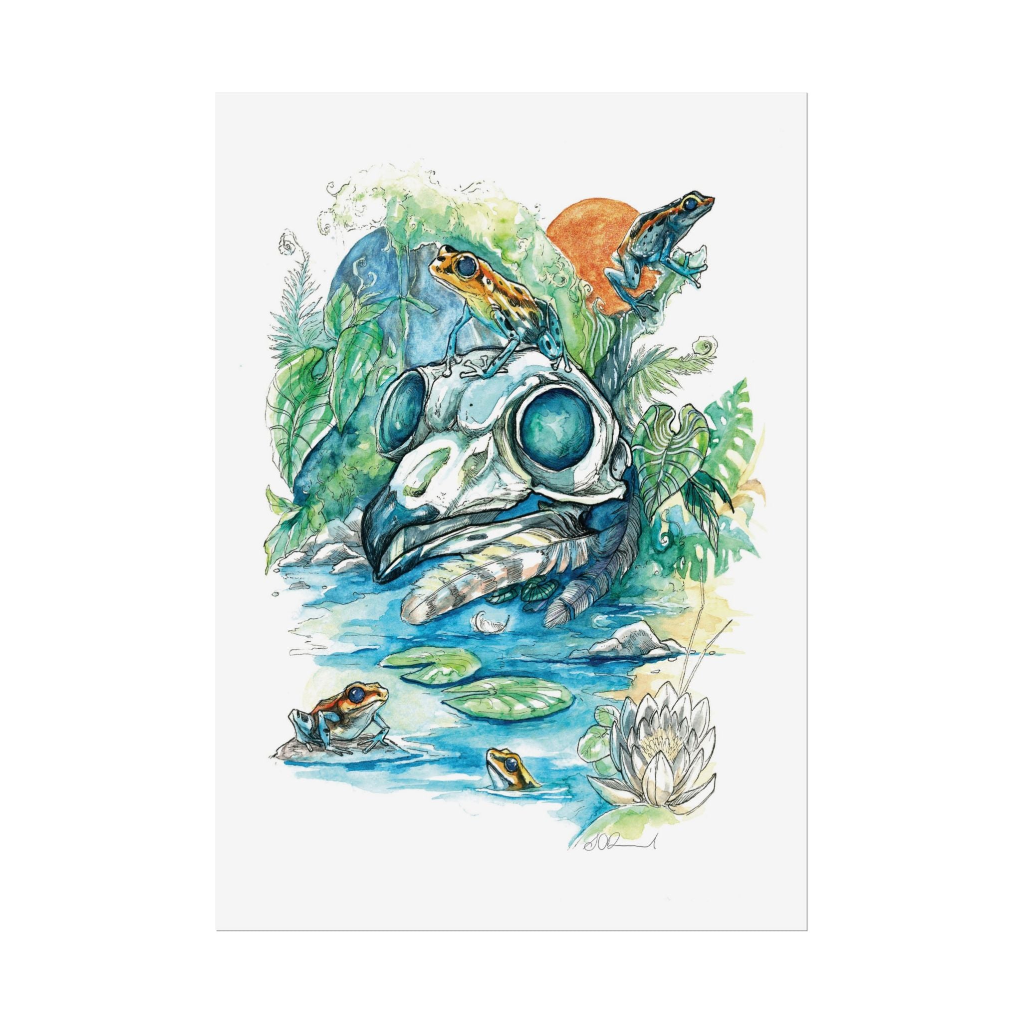 Owl Skull Poster Print