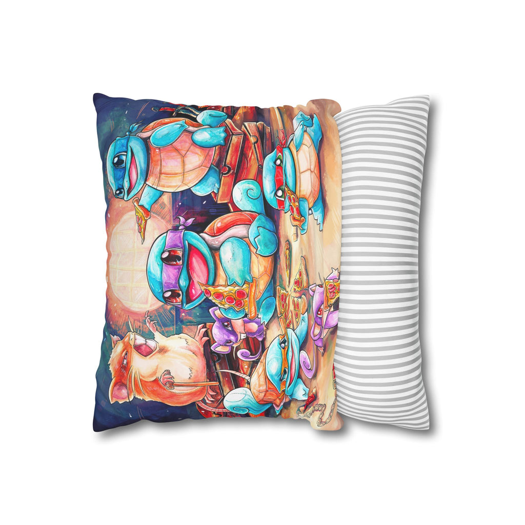 Square Poly Canvas Pillowcase - Pizza Party