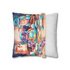 Square Poly Canvas Pillowcase - Pizza Party