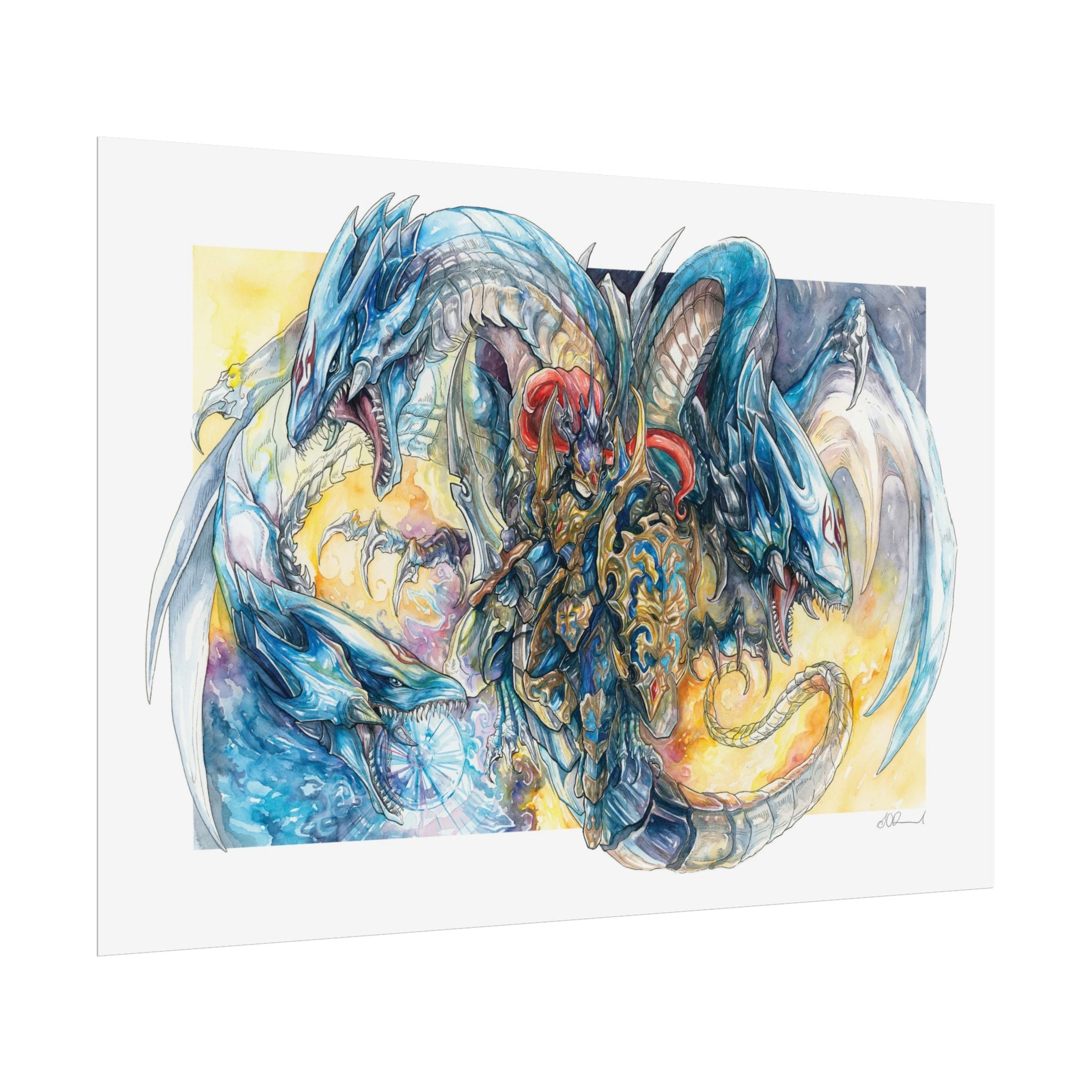 Knight Dragon Poster Print