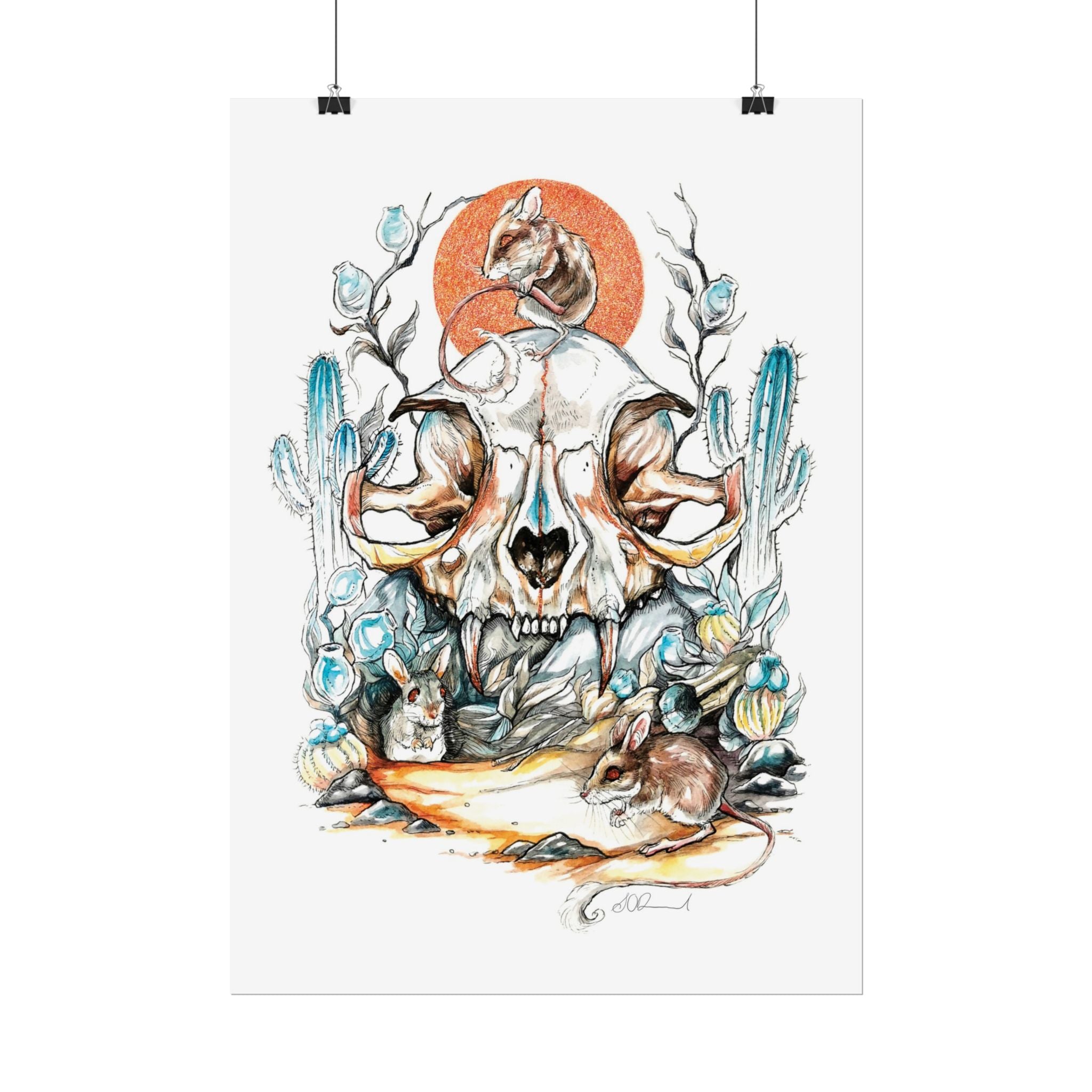 Cat Skull Poster Print