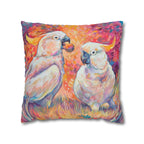 Square Poly Canvas Pillowcase - Cockatoos