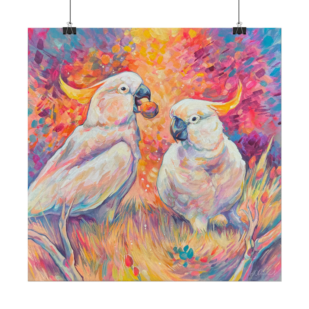 Two Cockatoos Square Print