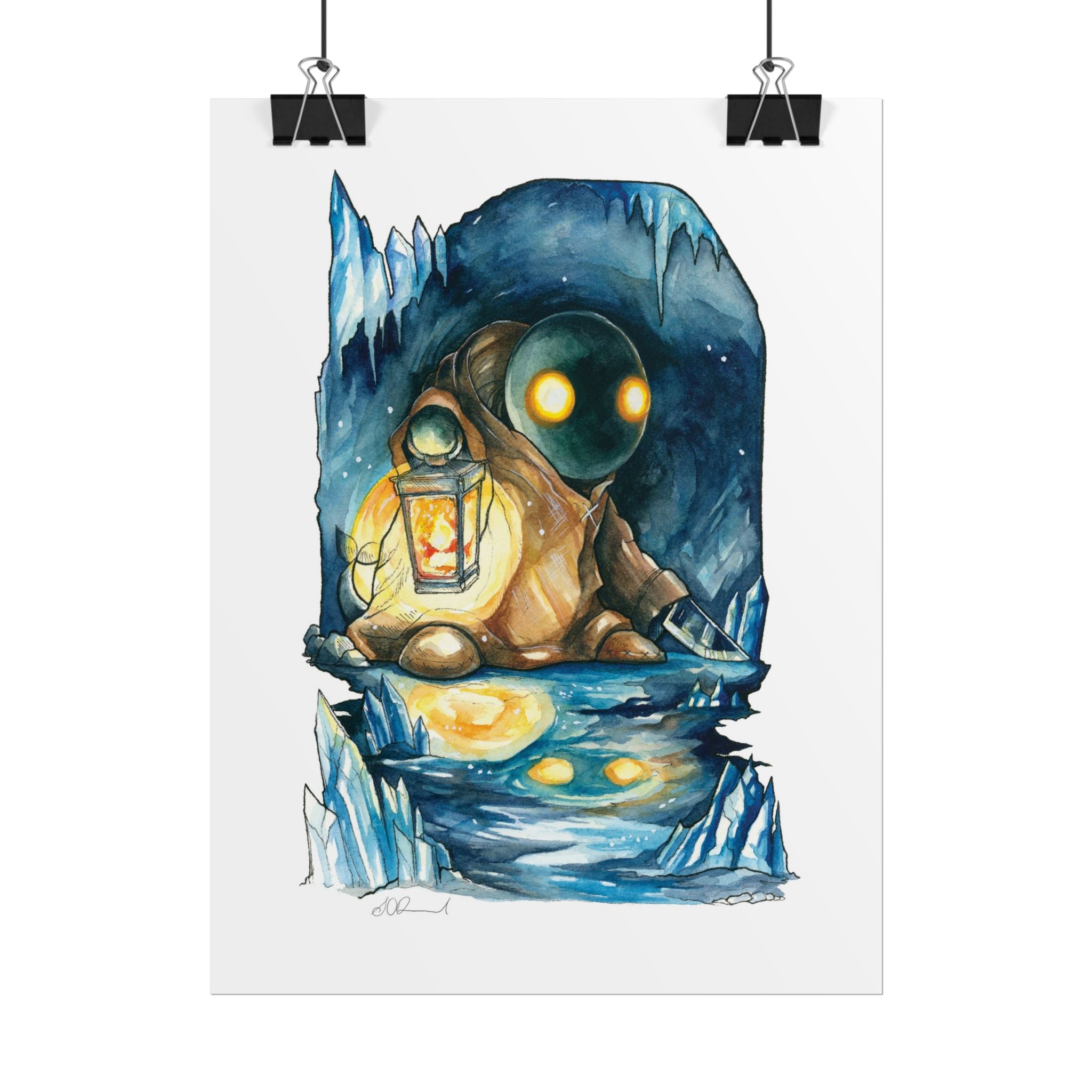 Monster in the Cave Poster Print