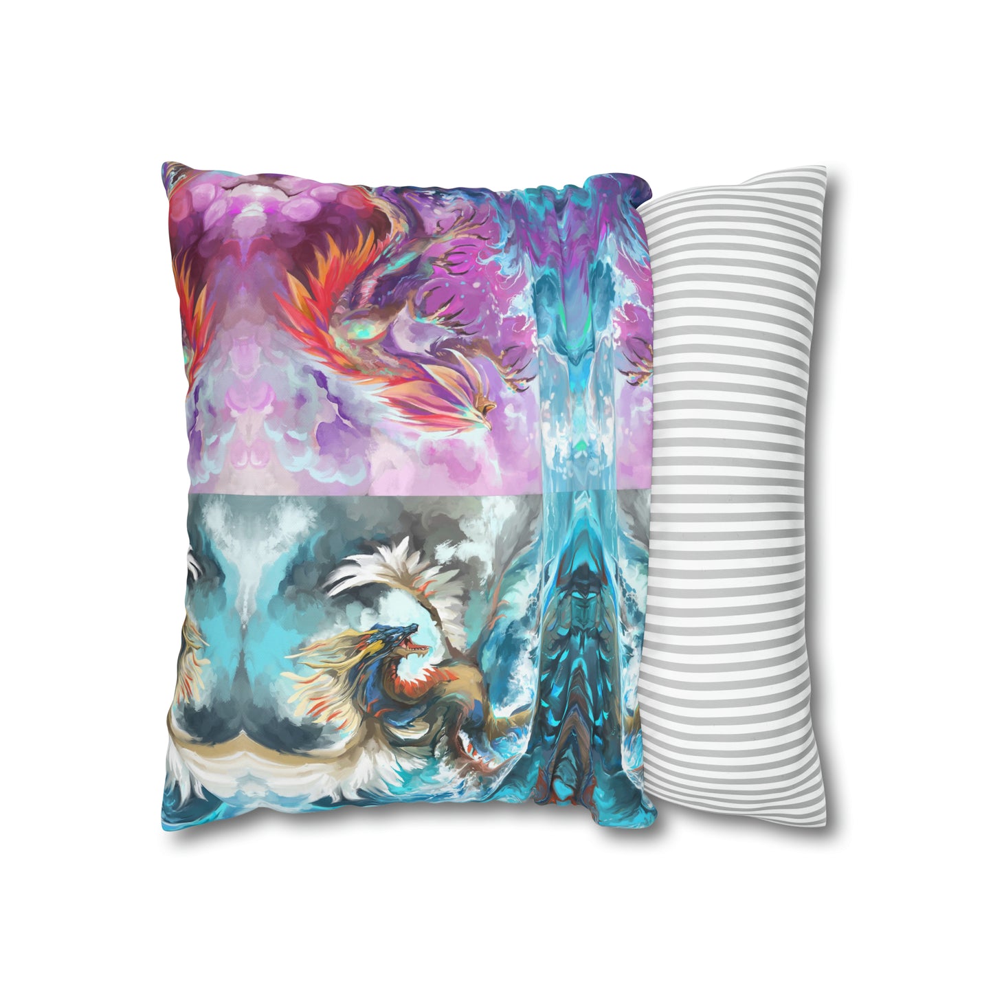 Square Poly Canvas Pillowcase - Monster Battle