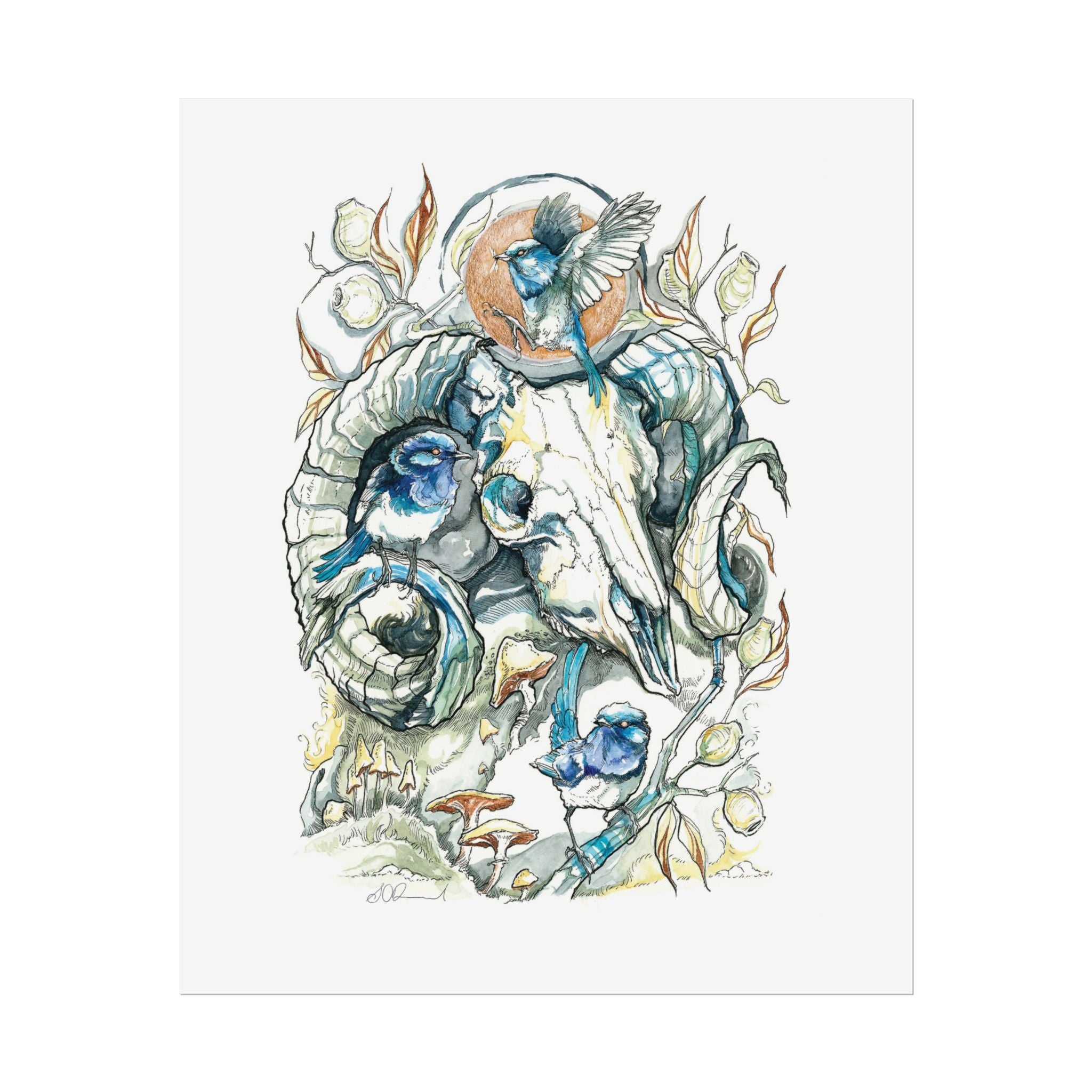 Ram Skull Poster Print