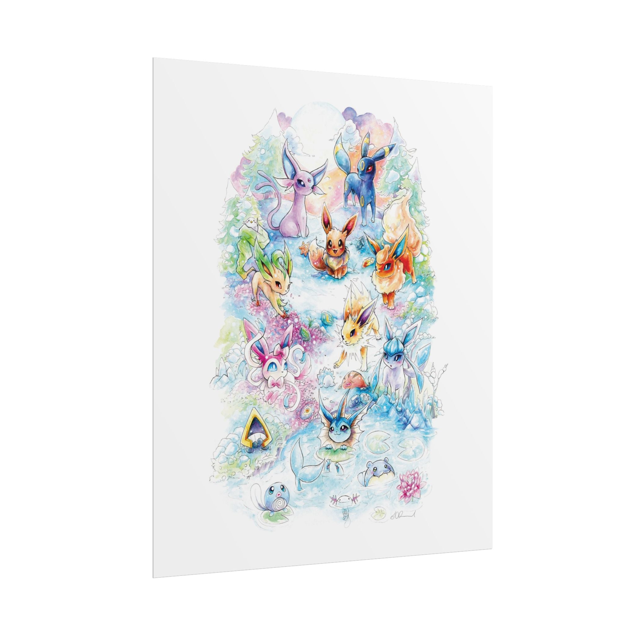 Fox Family Gathering Poster Print