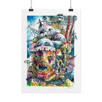 Walking Castle Poster Print