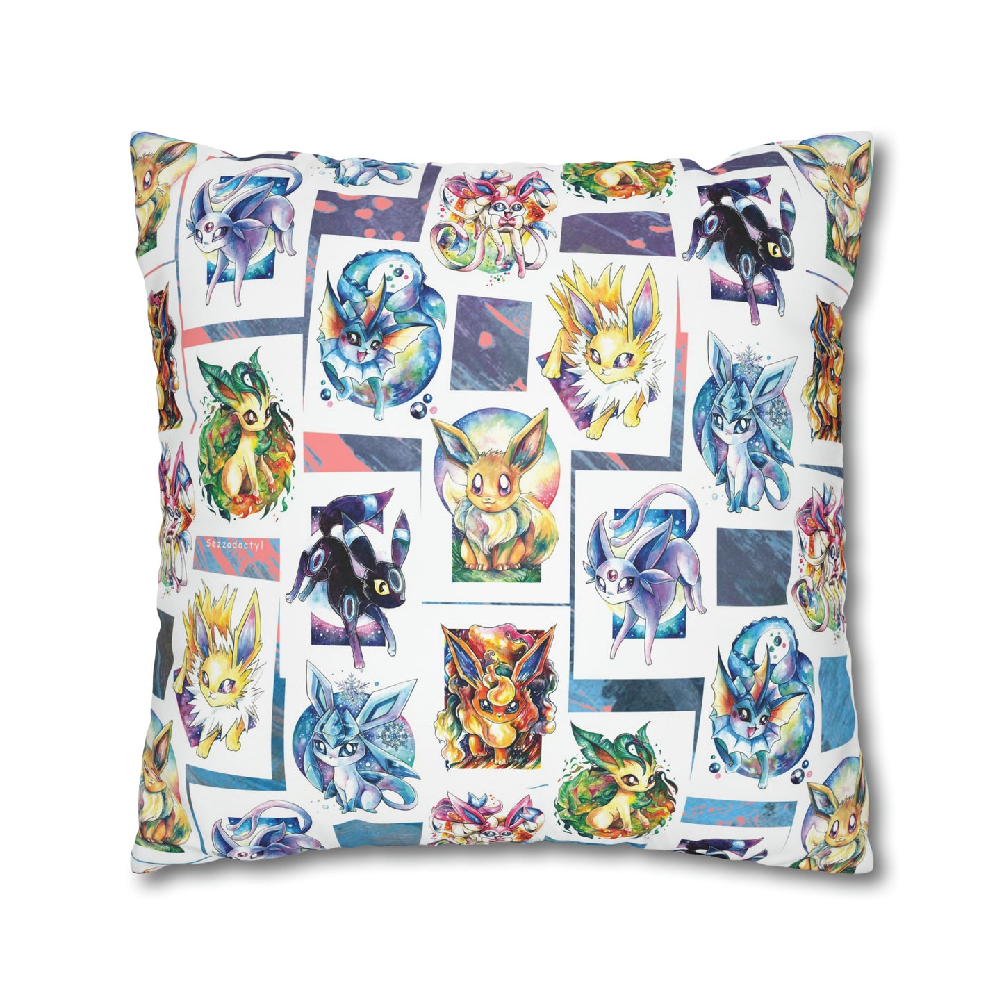 Square Poly Canvas Pillowcase - Foxes