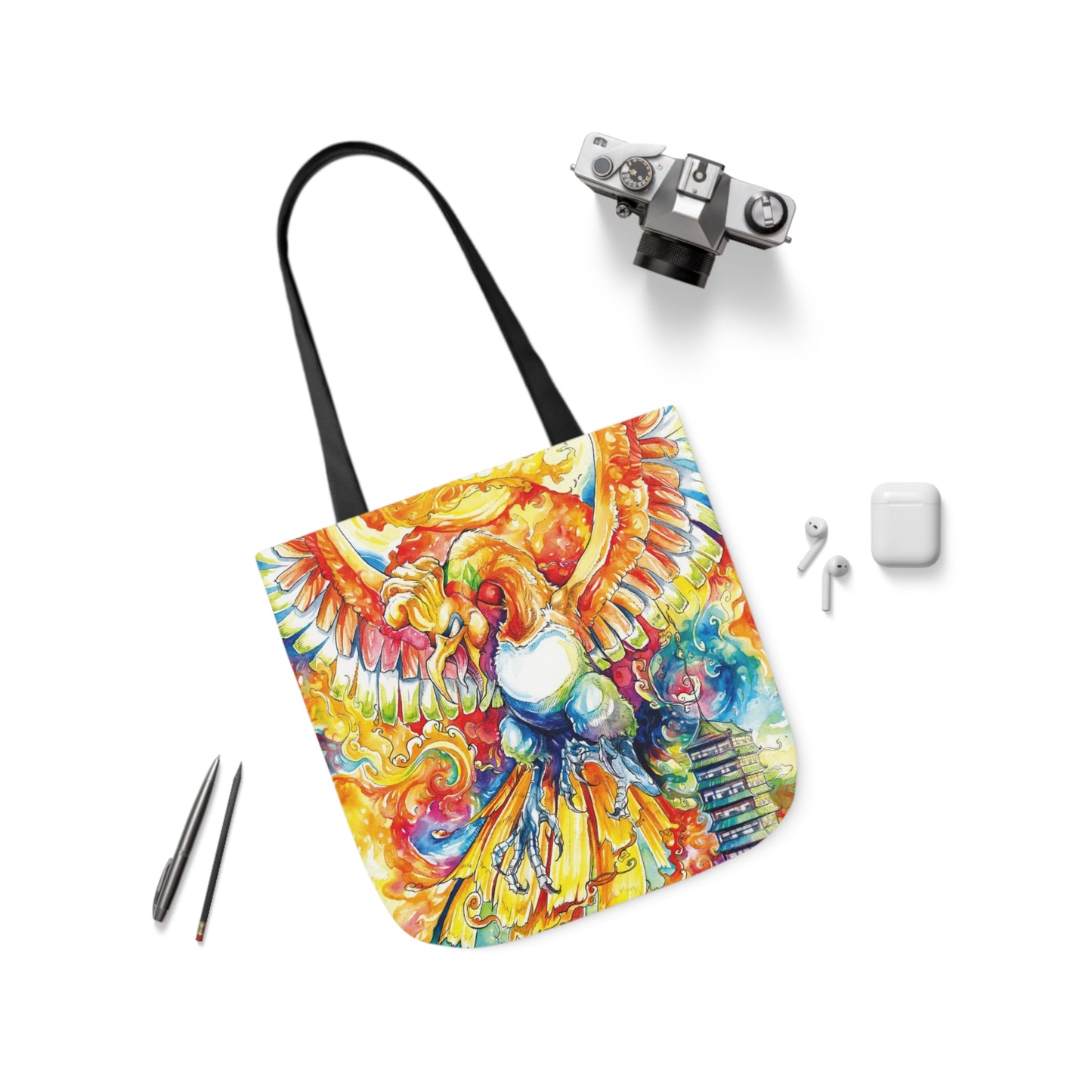 Tote Bag, 5-Color Straps - Fire Bird