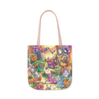 Canvas Tote Bag, 5-Color Straps - Halloween Friends