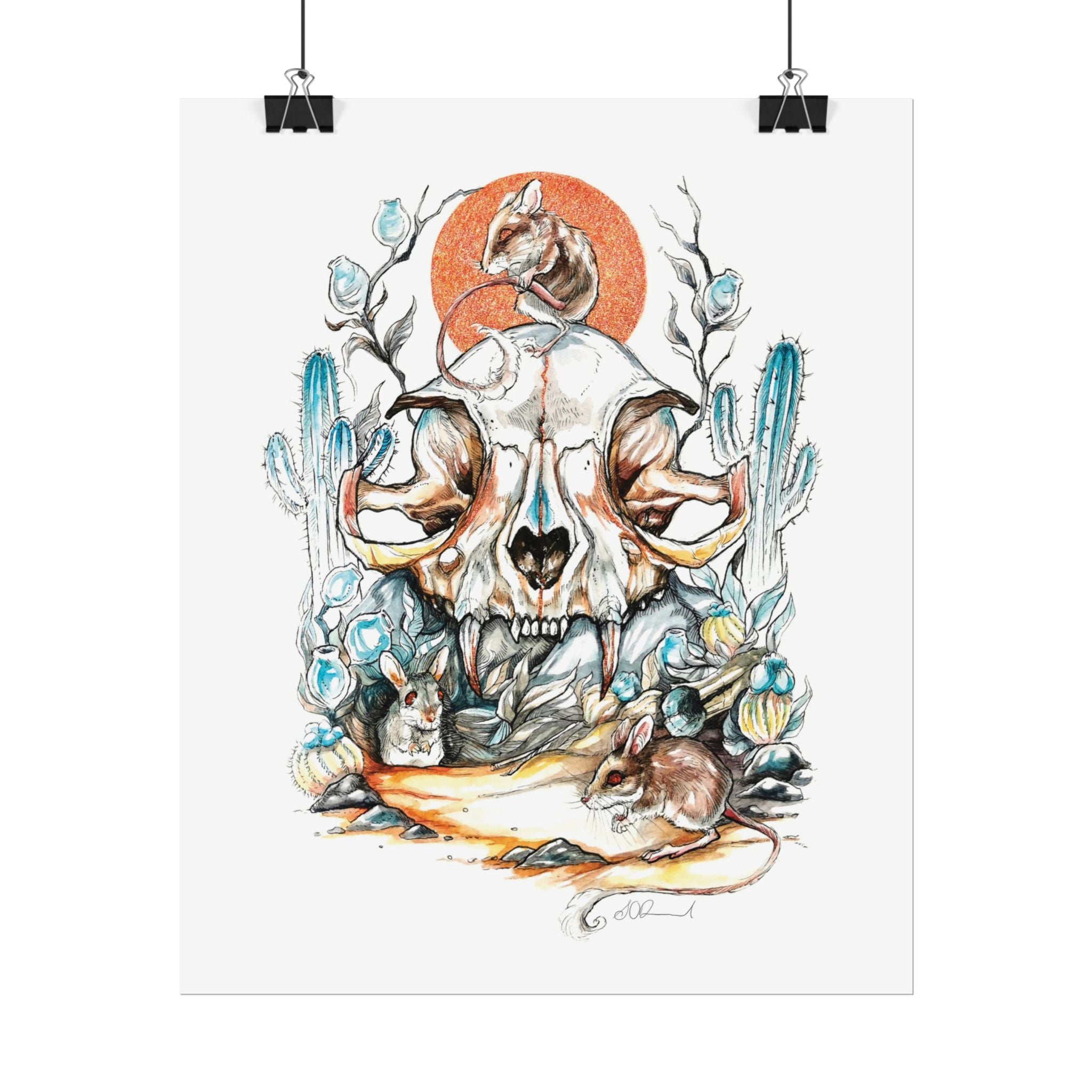 Cat Skull Poster Print