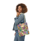 Canvas Tote Bag, 5-Color Straps - Halloween Friends