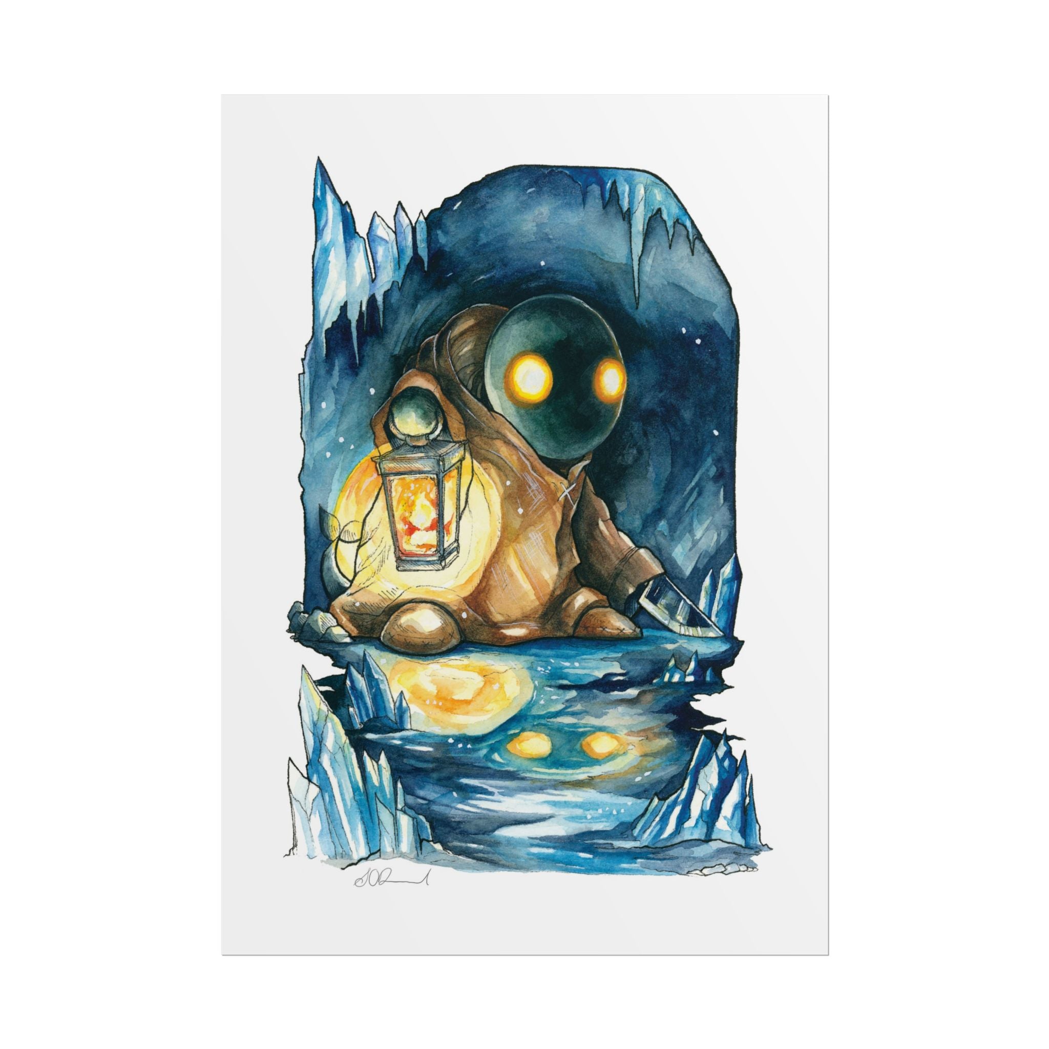 Monster in the Cave Poster Print