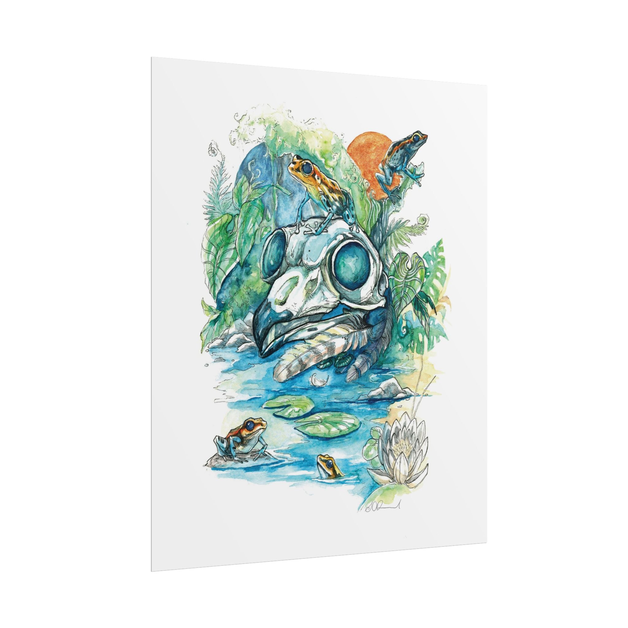 Owl Skull Poster Print