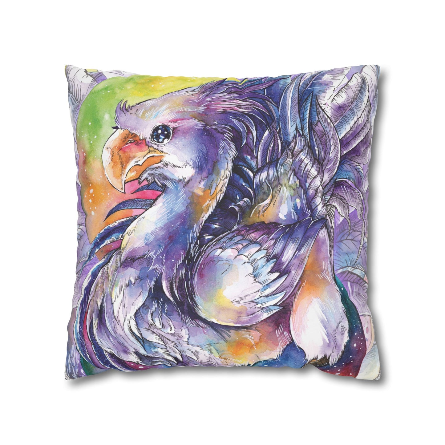 Square Poly Canvas Pillowcase - Purple Chocobo