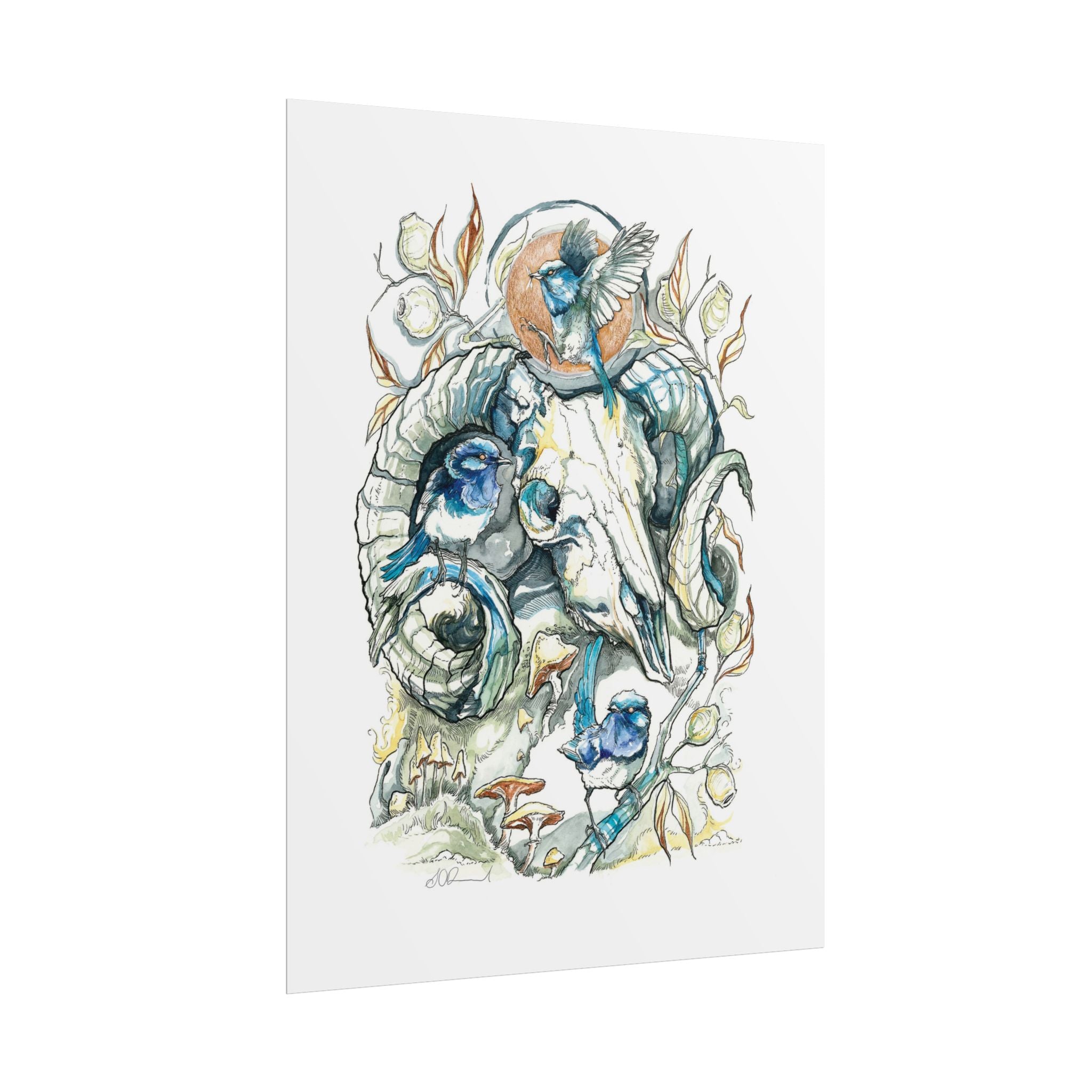 Ram Skull Poster Print