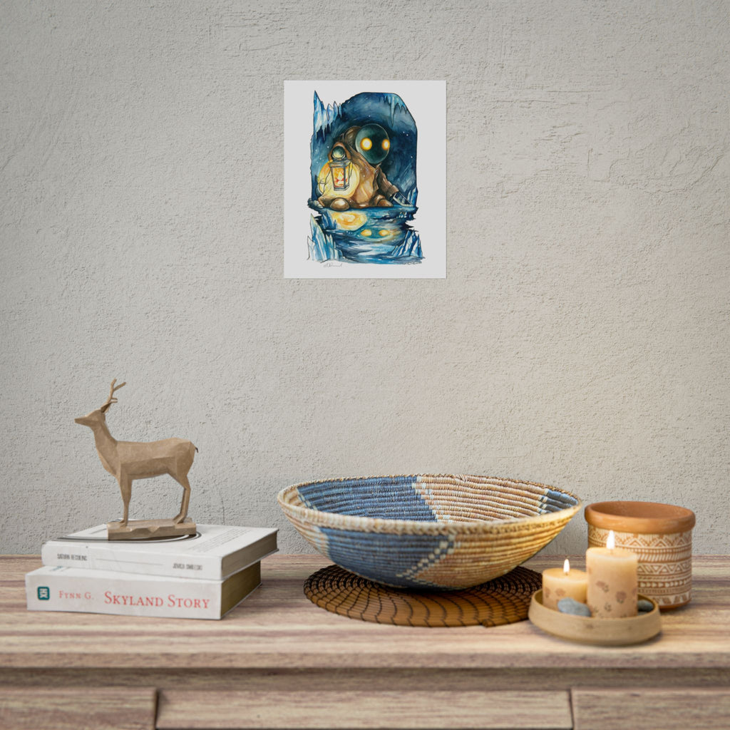 Monster in the Cave Poster Print