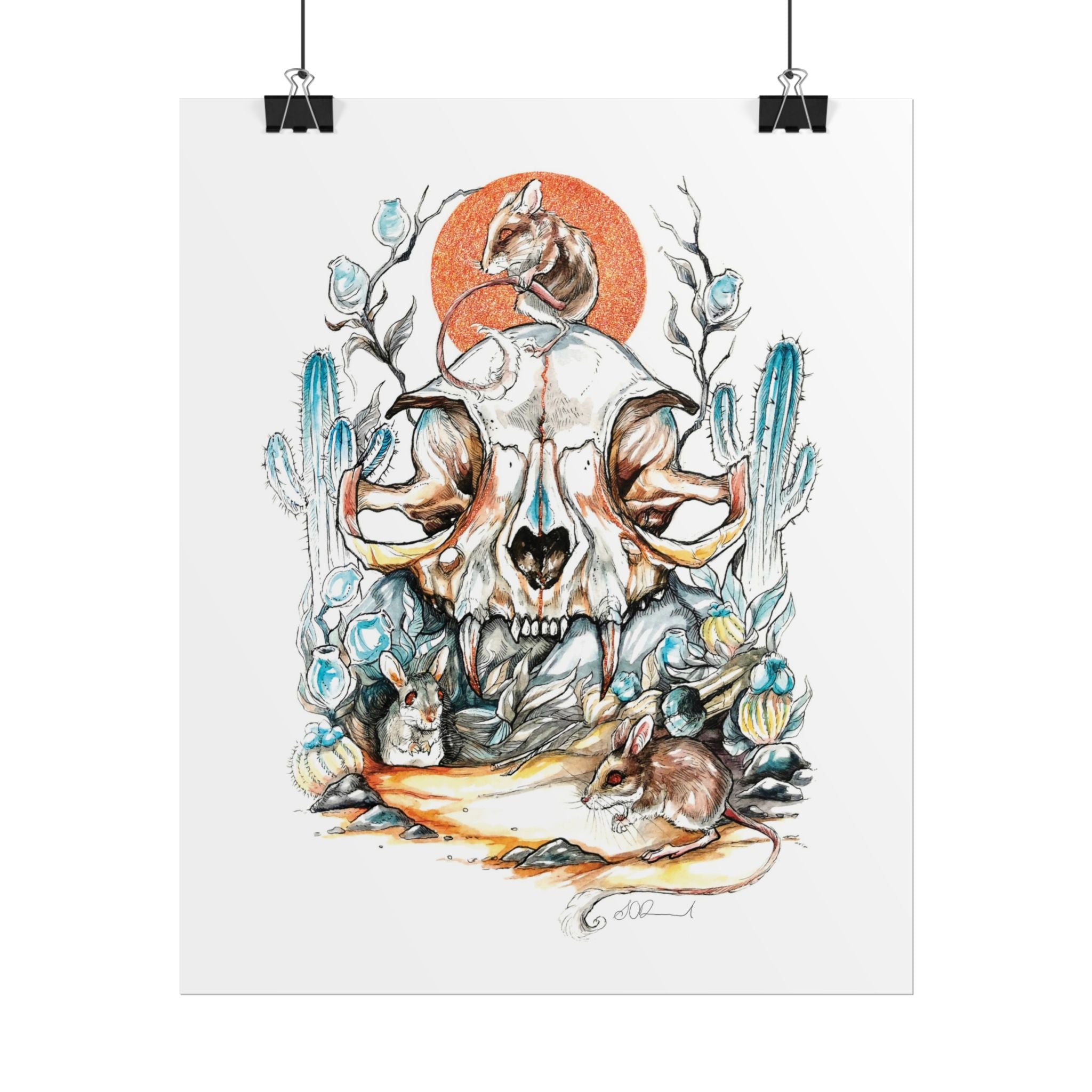 Cat Skull Poster Print