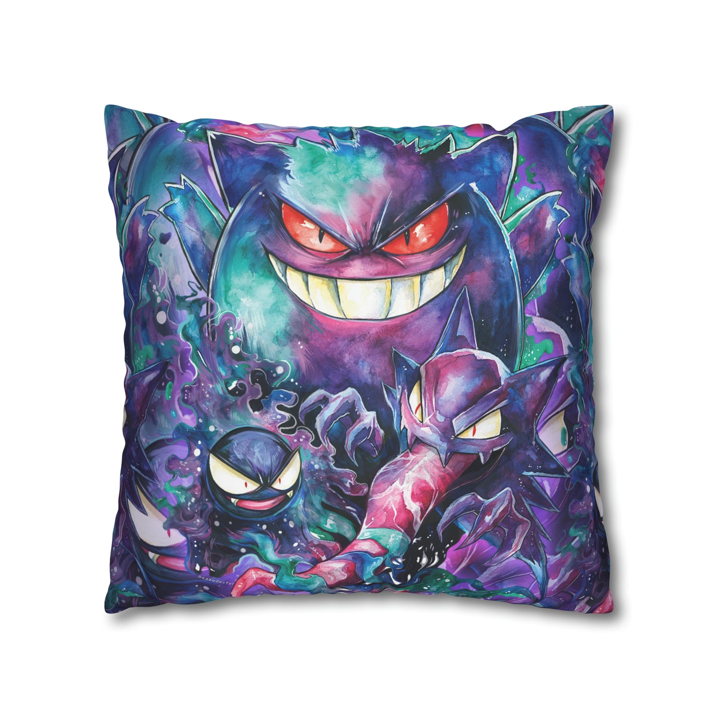 Square Poly Canvas Pillowcase - Ghostly Family
