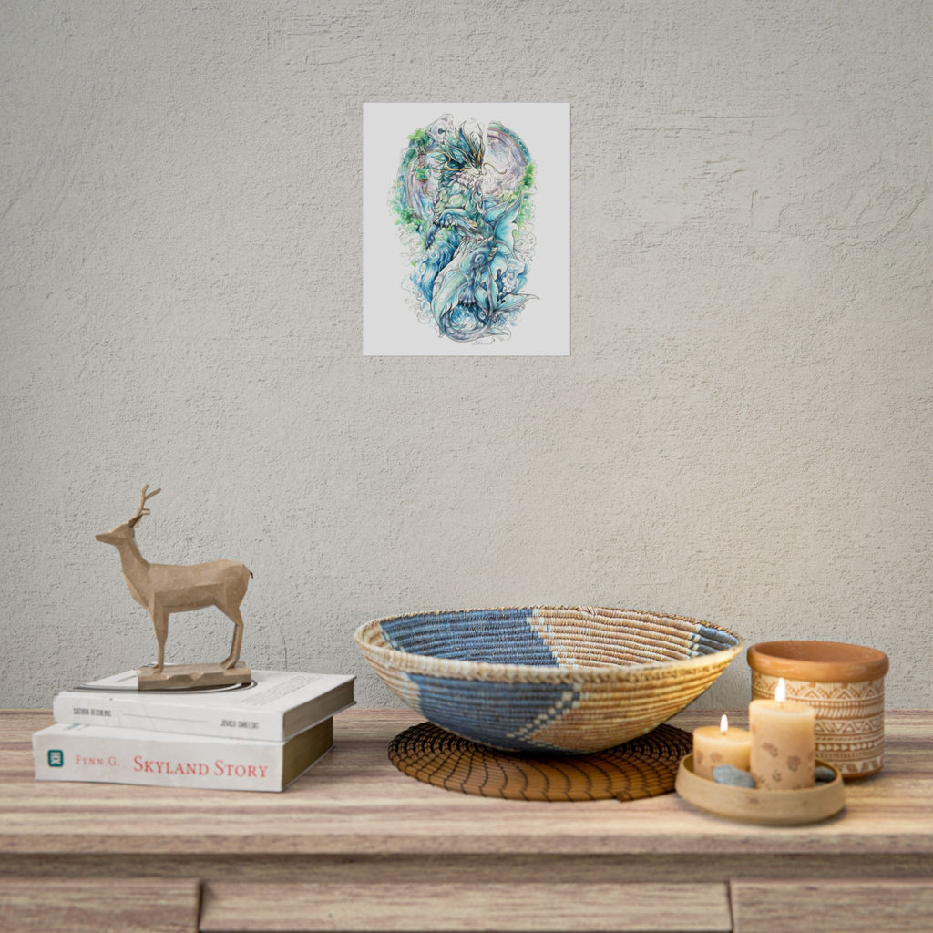 Cat Dragon Poster Print