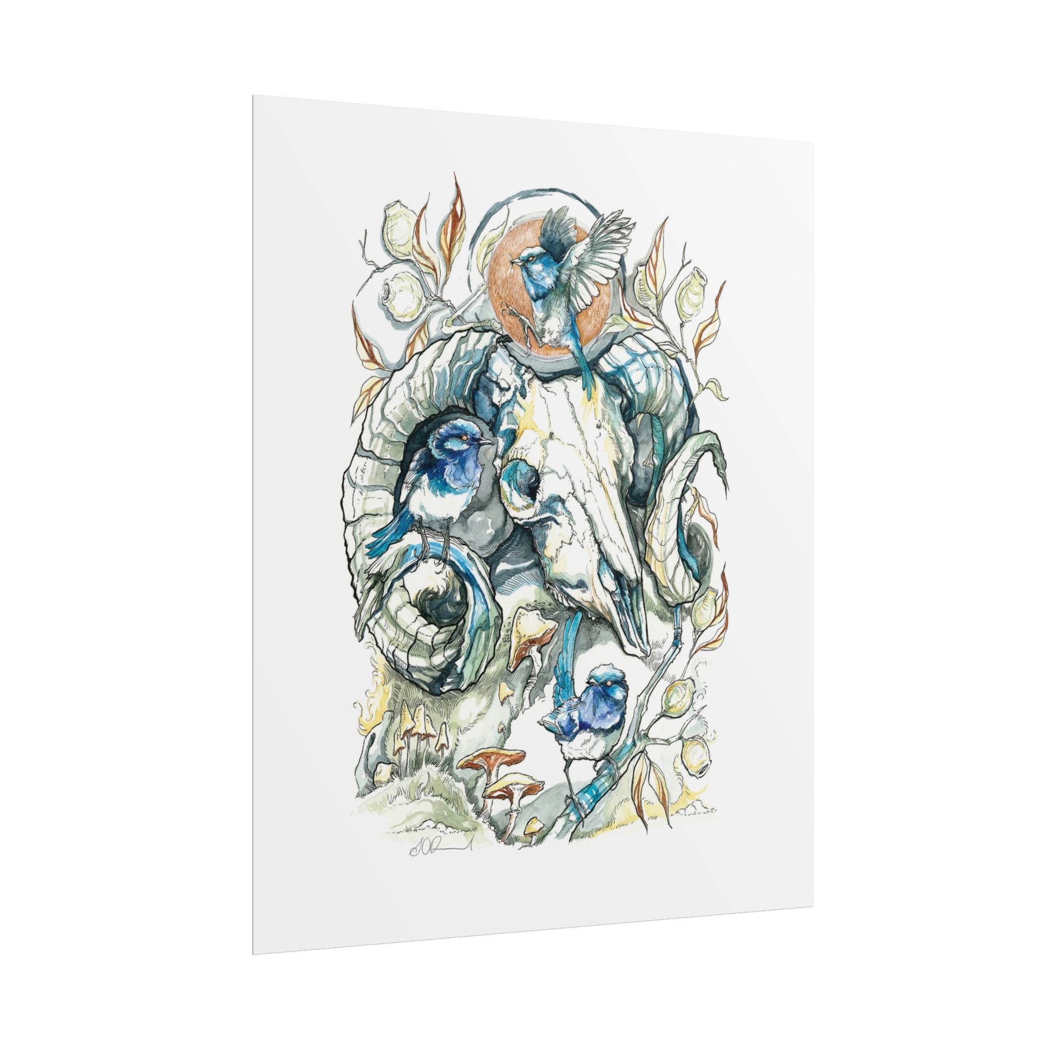 Ram Skull Poster Print
