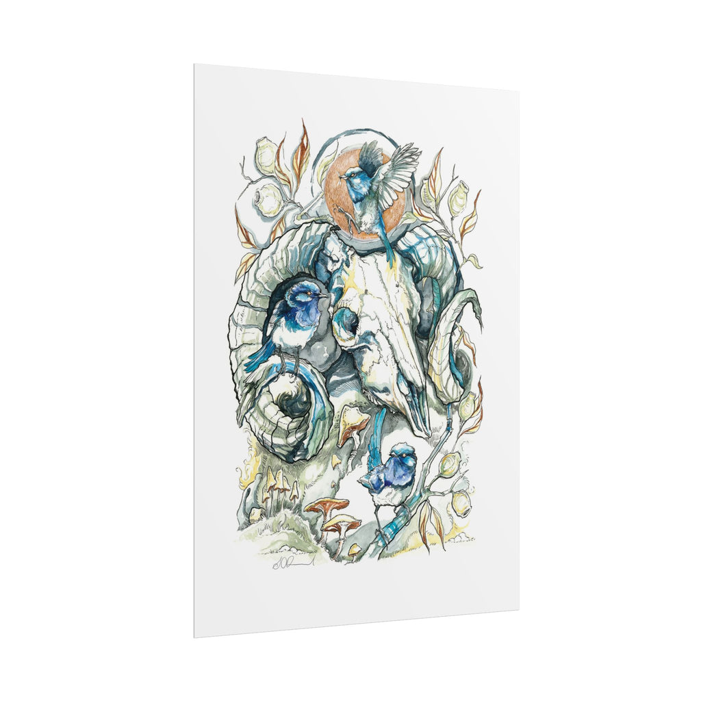 Ram Skull Poster Print