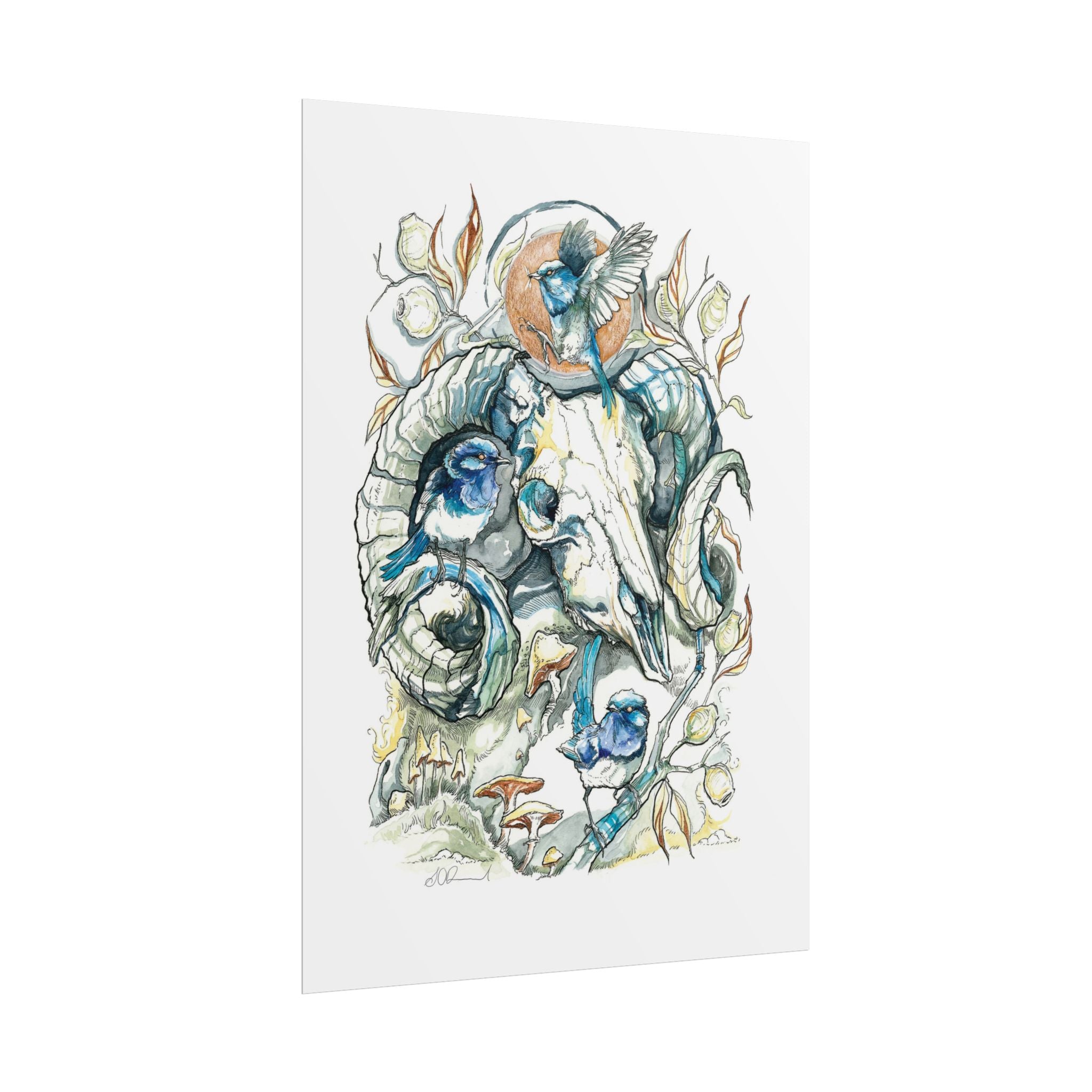 Ram Skull Poster Print