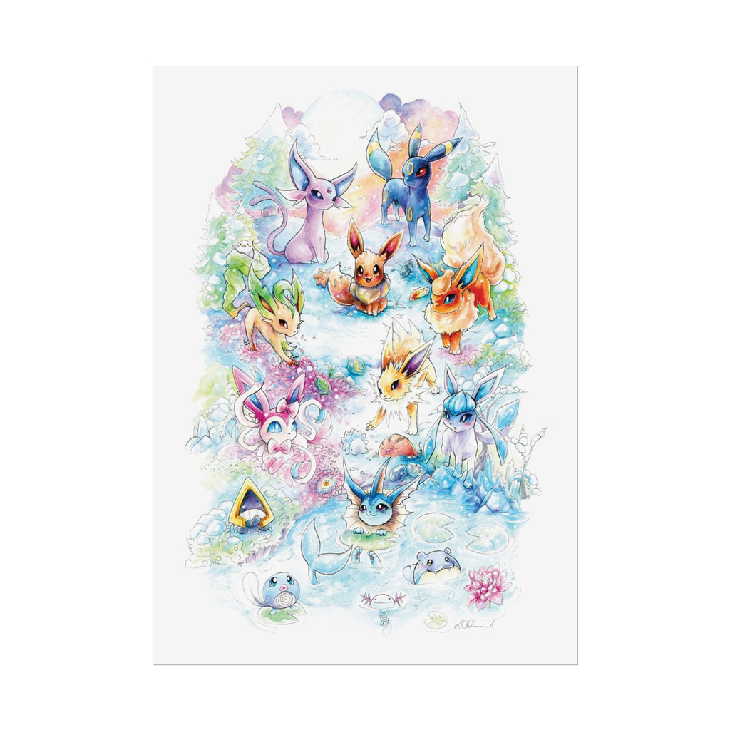 Fox Family Gathering Poster Print
