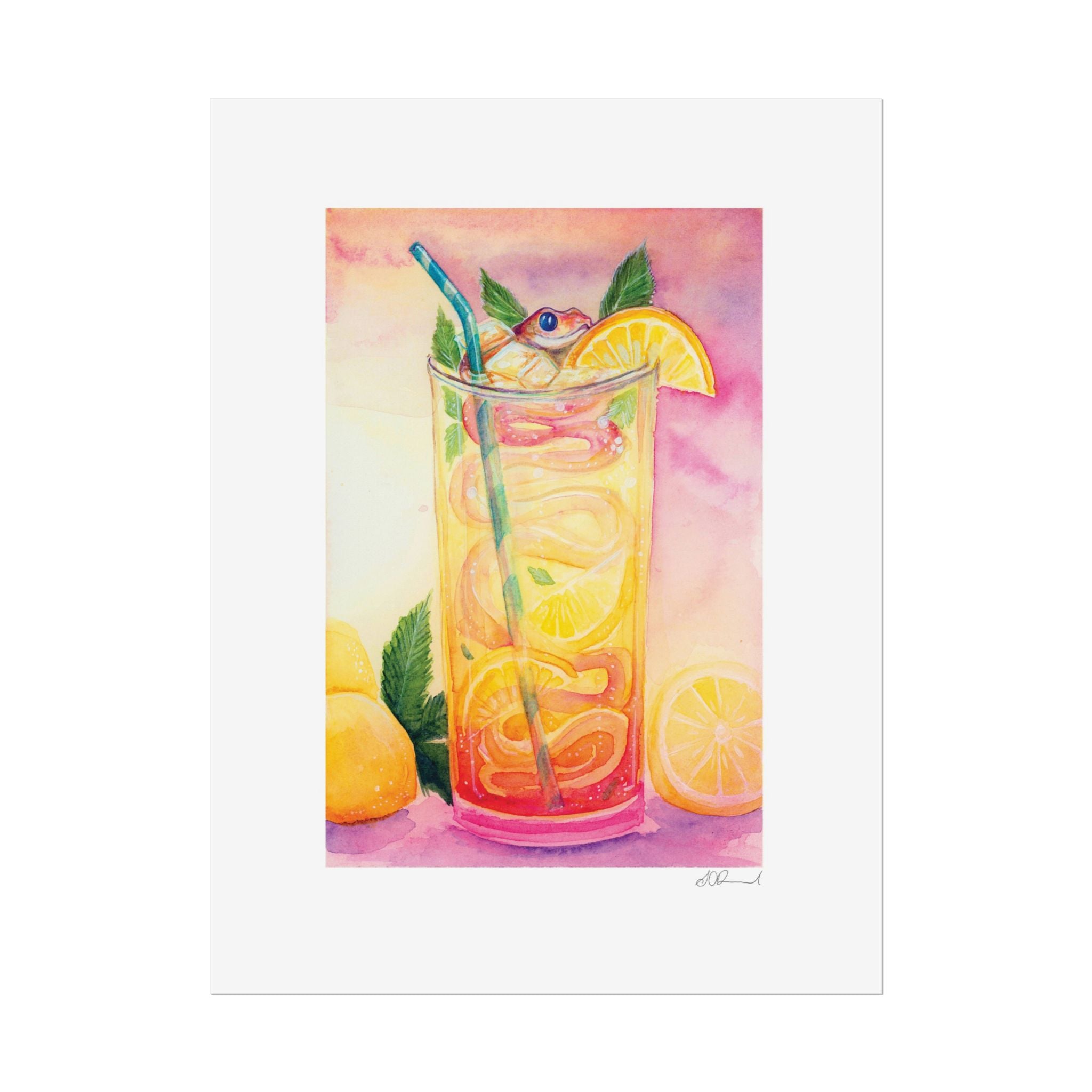 Lemon Iced Tea Snake Poster Print