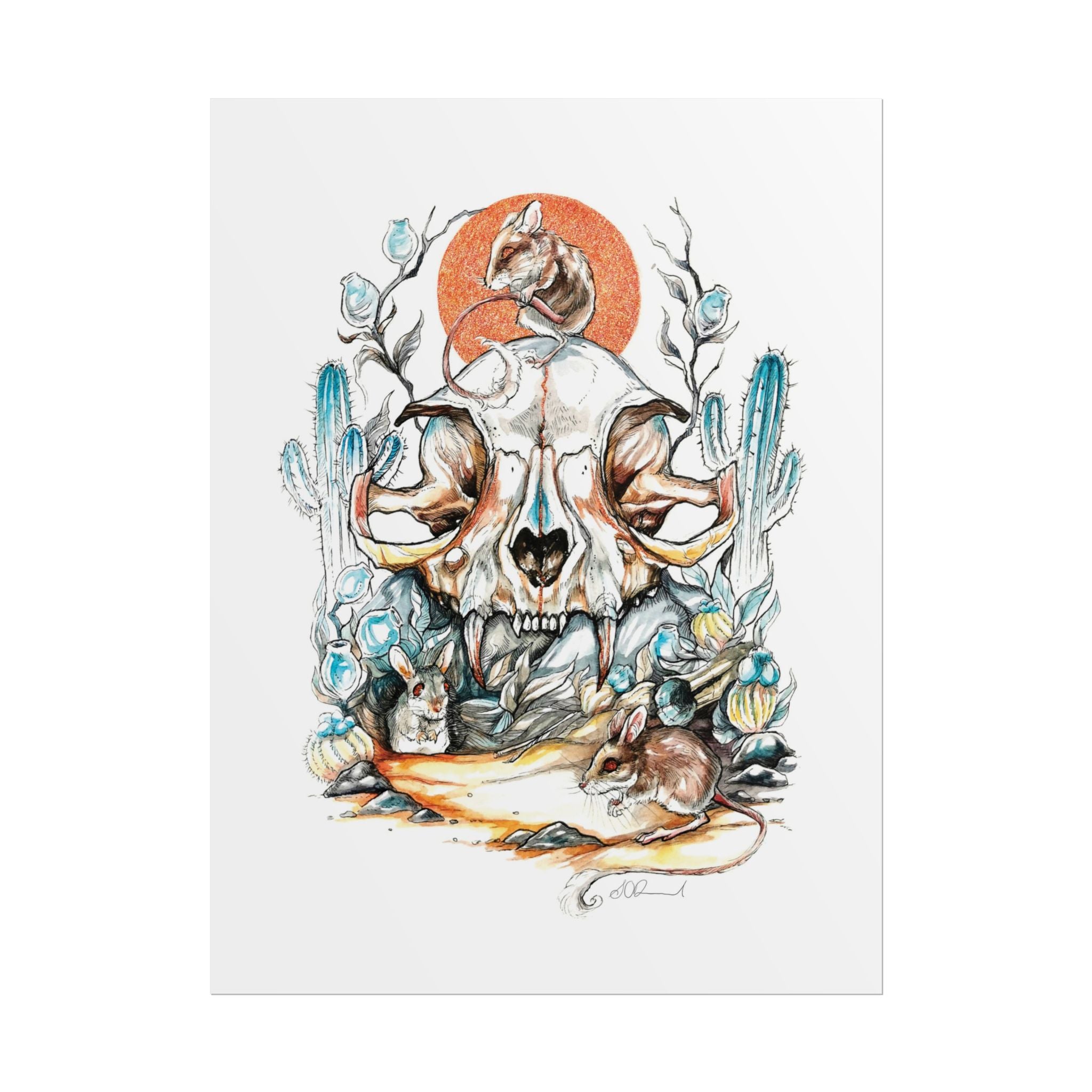Cat Skull Poster Print