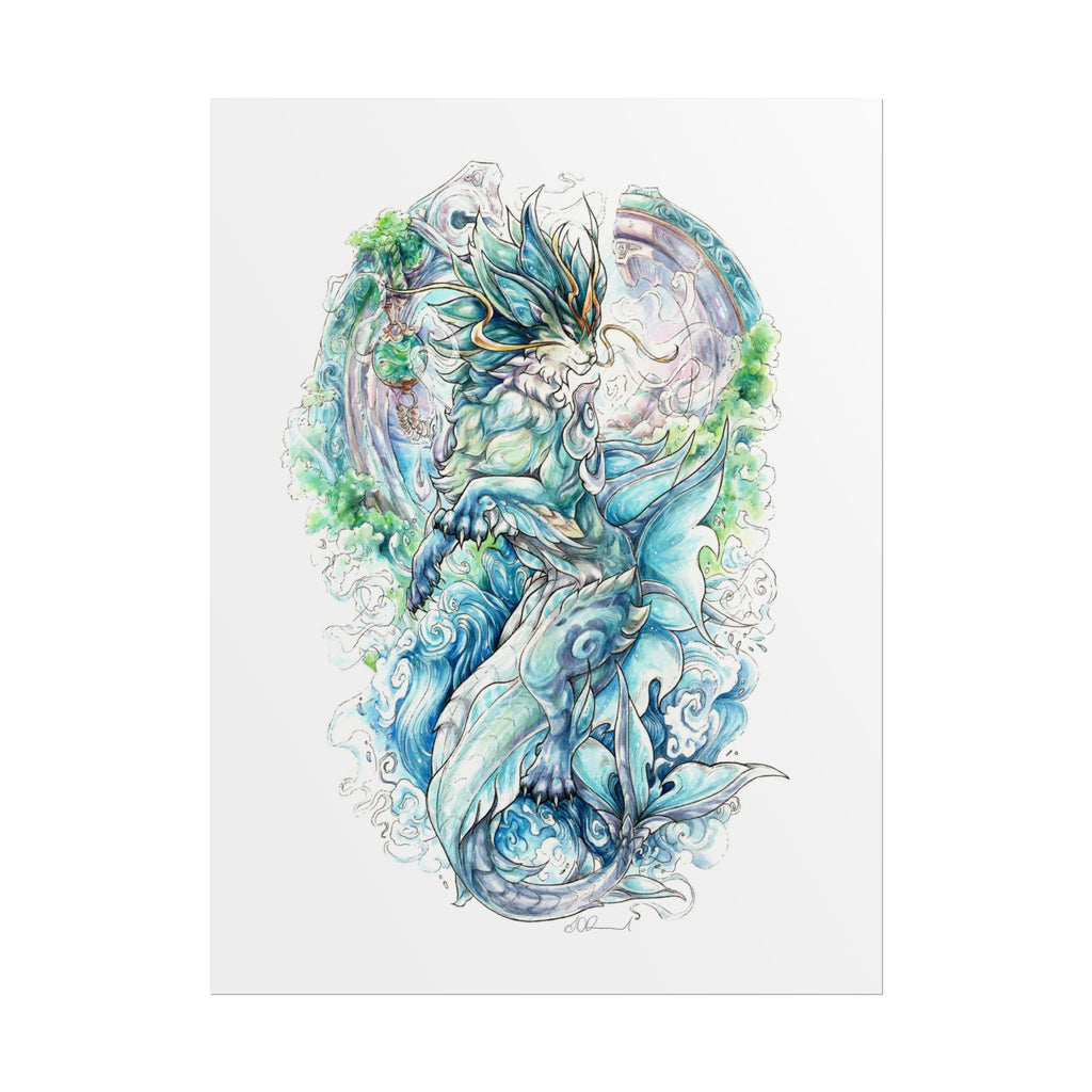 Cat Dragon Poster Print