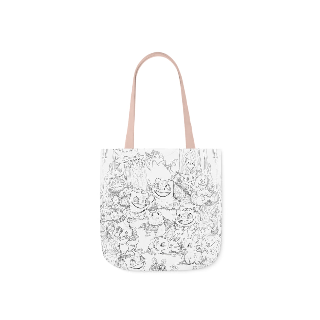 Tote Bag, 5-Color Straps - Halloween Friends Linework